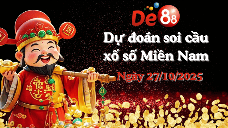 DE88 Dự đoán soi cầu xổ số miền Nam hôm nay ngày 27/10/2025 [Chuẩn Nhất]