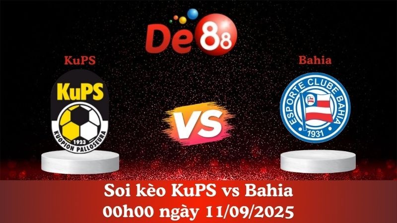 DE88 Soi kèo KuPS vs Bahia 00h00 ngày 11/09/2025 - Cúp Quốc Gia Phần Lan