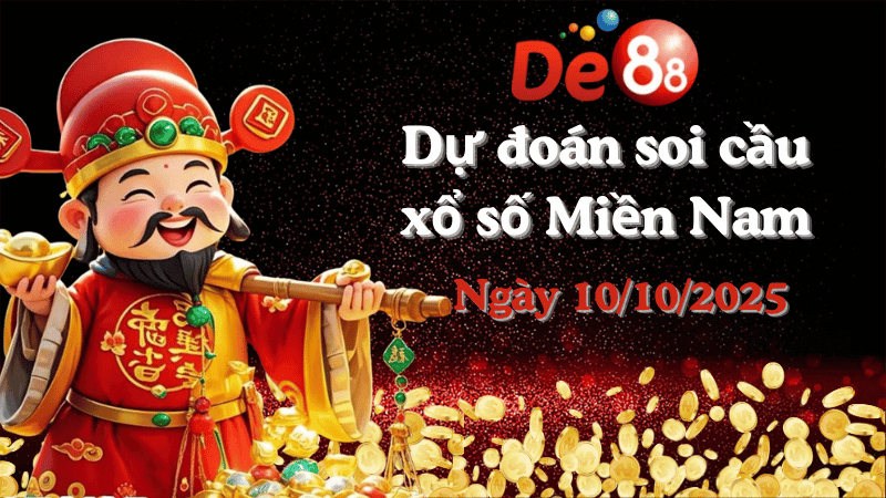 DE88 Dự đoán soi cầu xổ số miền Nam hôm nay ngày 10/10/2025 [Chuẩn Nhất]